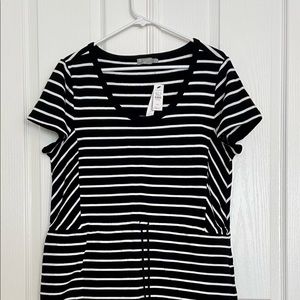 Talbots Navy Striped T-shirt Dress NWT
